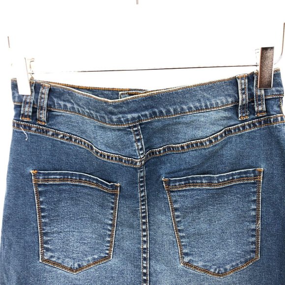 NWT BDG Denim Jeans Mini Skirt Sz 4 Frayed Belted - Picture 5 of 14